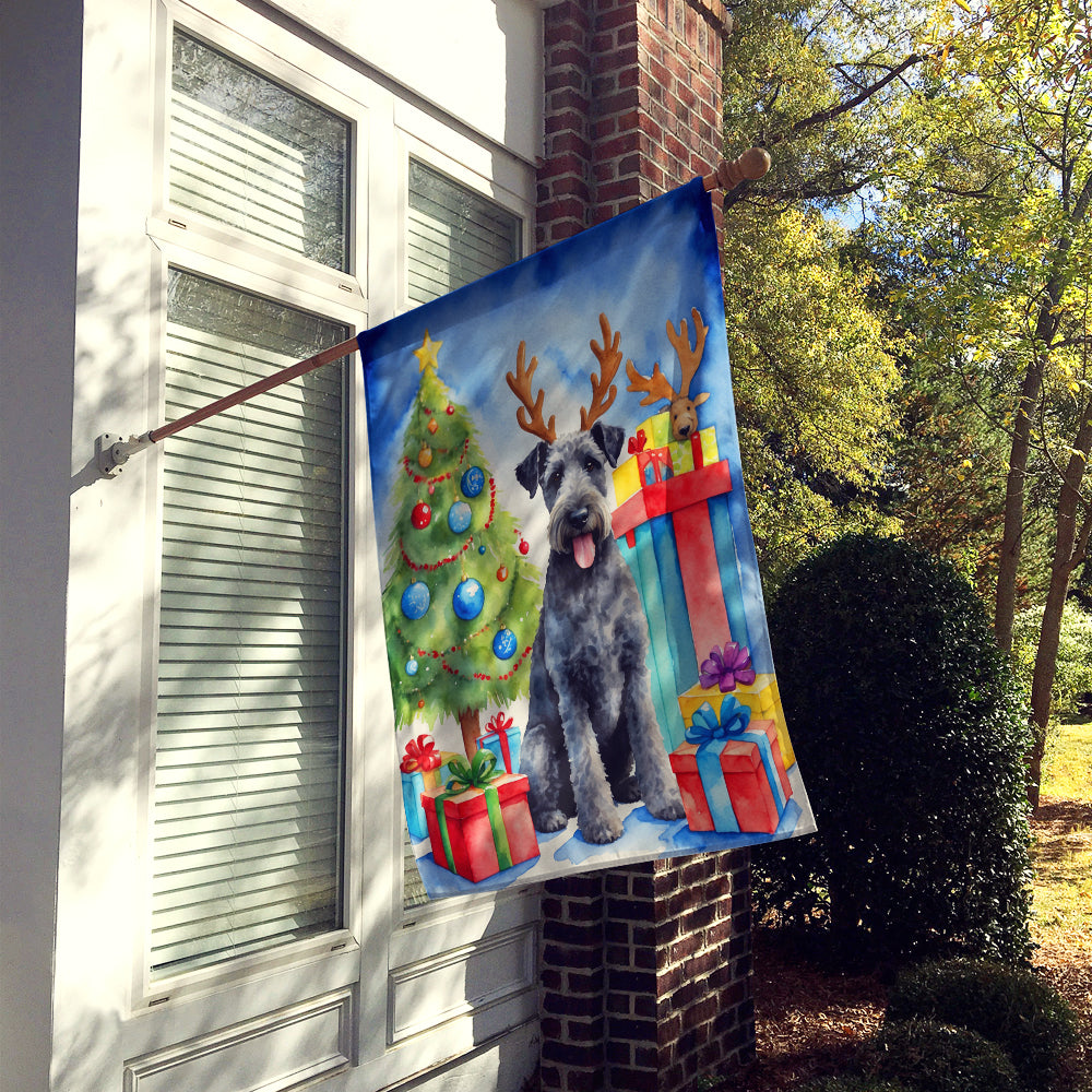 Kerry Blue Terrier Christmas Reindeer House Flag