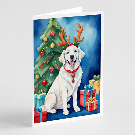 Buy this Kuvasz Christmas Reindeer Greeting Cards Pack of 8