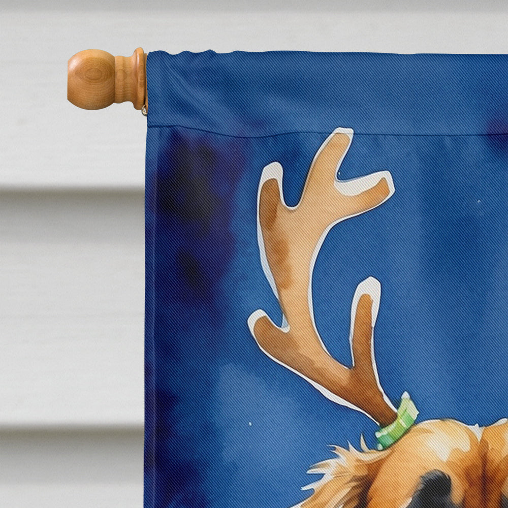 Leonberger Christmas Reindeer House Flag