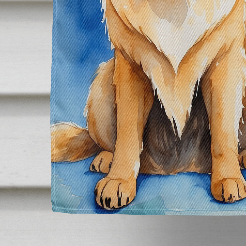 Leonberger Christmas Reindeer House Flag