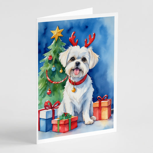 Buy this Maltese Christmas Reindeer Greeting Cards Pack of 8