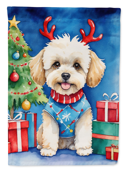 Buy this Maltipoo Christmas Reindeer House Flag