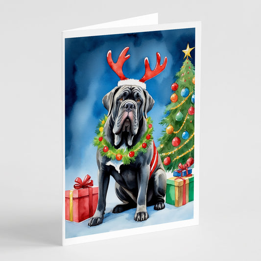 Buy this Neapolitan Mastiff Christmas Reindeer Greeting Cards Pack of 8