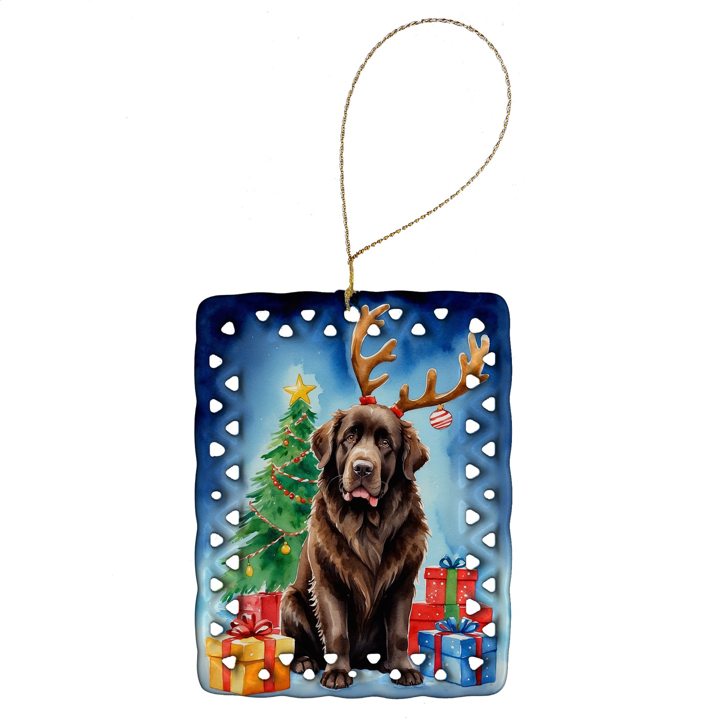 Buy this Chocolate Christmas Reindeer Porcelain Ornament