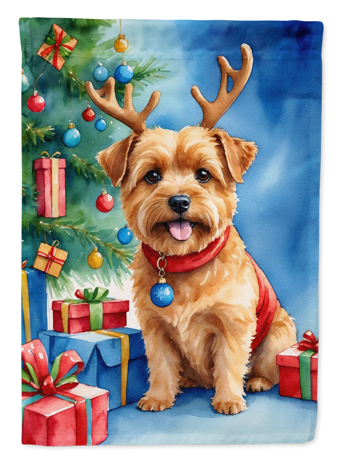 Buy this Norfolk Terrier Christmas Reindeer Garden Flag