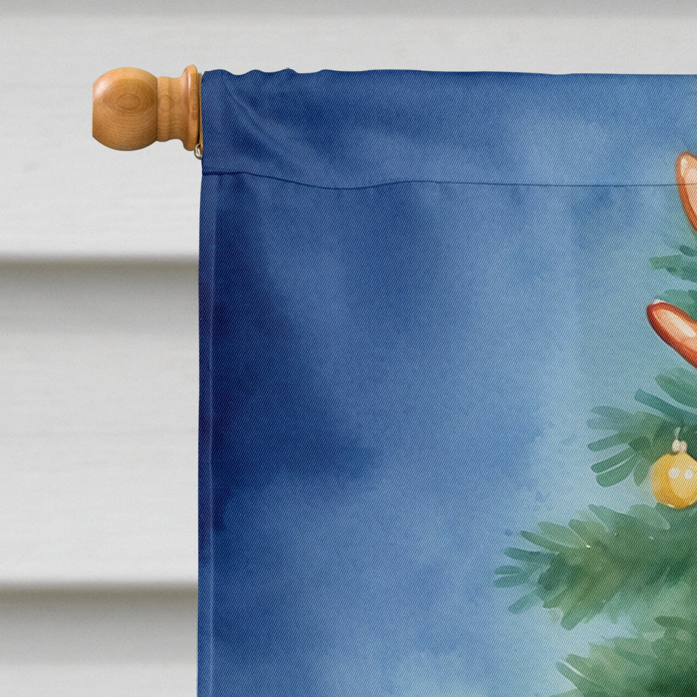 Norwegian Elkhound Christmas Reindeer House Flag