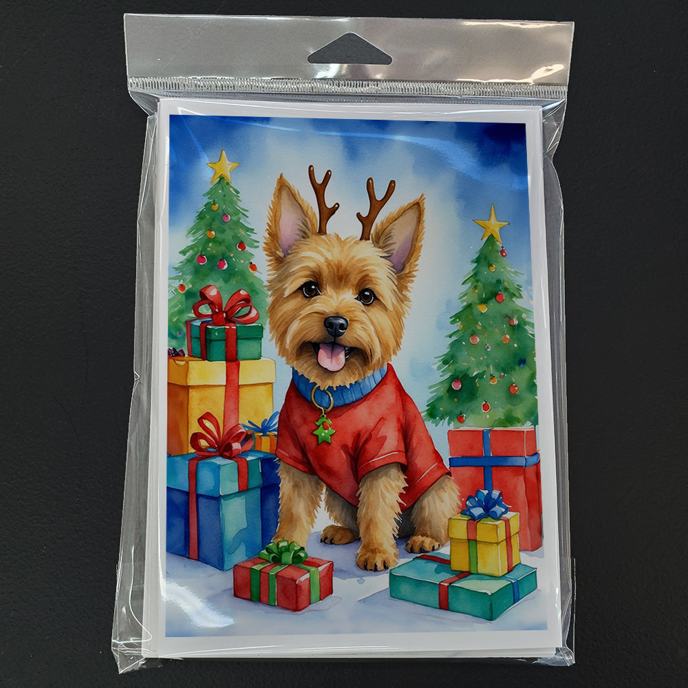 Norwich Terrier Christmas Reindeer Greeting Cards Pack of 8