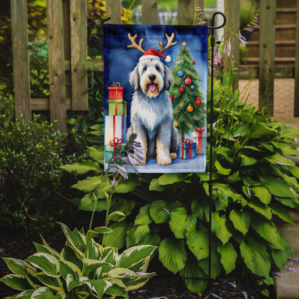 Old English Sheepdog Christmas Reindeer Garden Flag