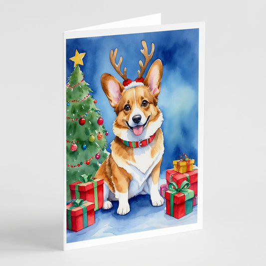 Buy this Corgi Christmas Reindeer Greeting Cards Pack of 8