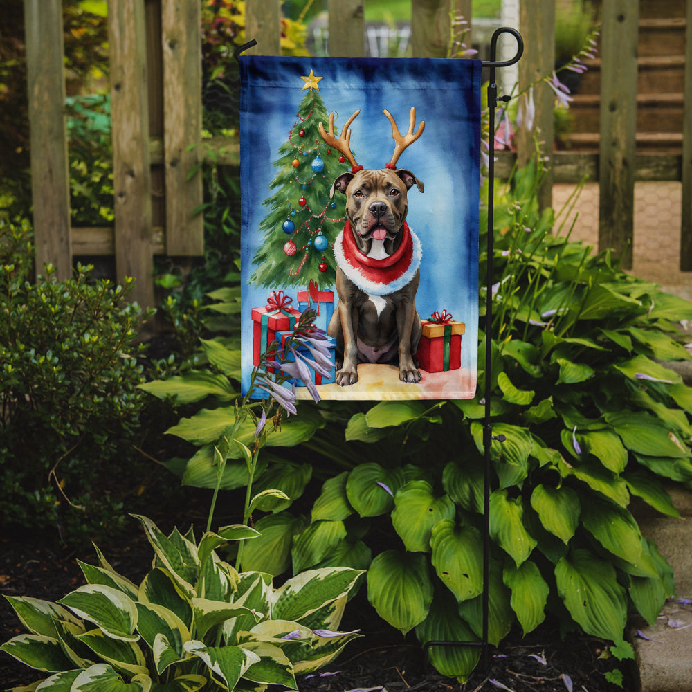 Pit Bull Terrier Christmas Reindeer Garden Flag