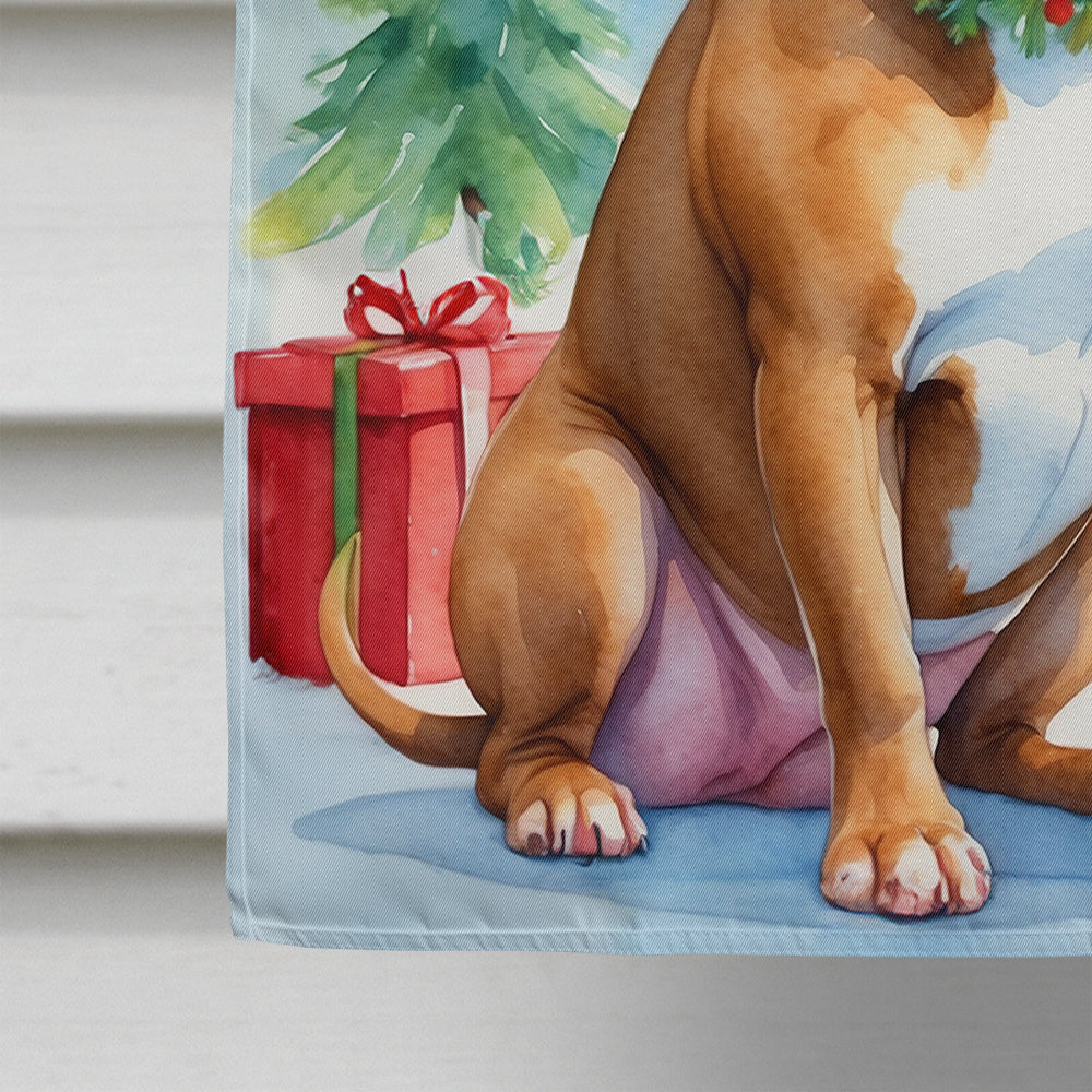 Pit Bull Terrier Christmas Reindeer House Flag