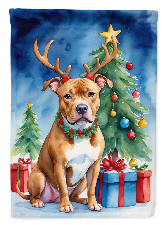 Buy this Pit Bull Terrier Christmas Reindeer Garden Flag