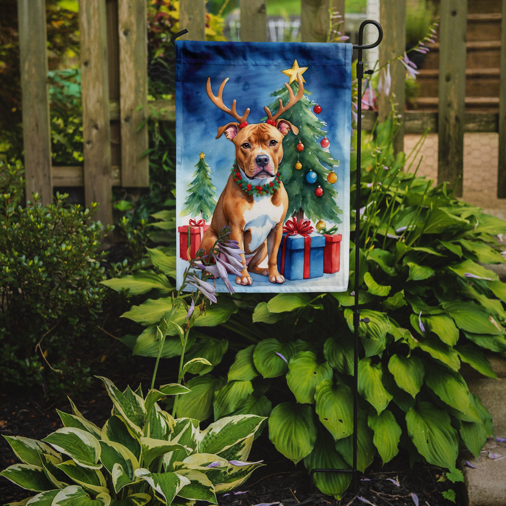 Pit Bull Terrier Christmas Reindeer Garden Flag