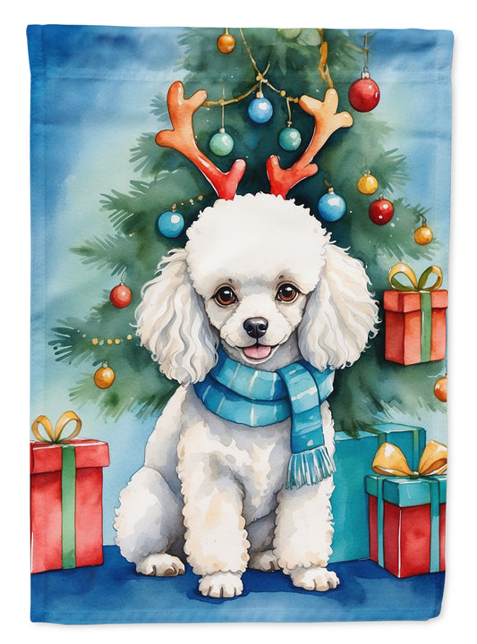 Buy this White Toy Poodle Christmas Reindeer House Flag