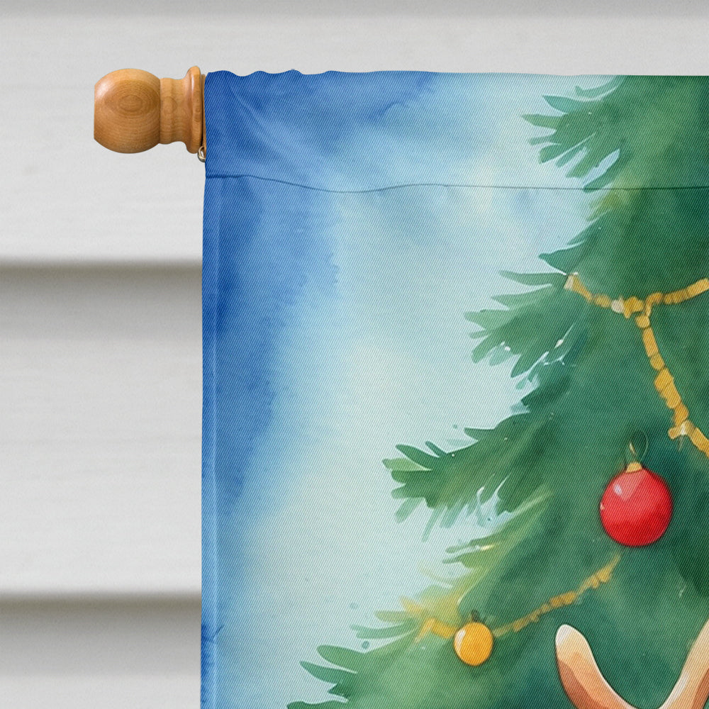 Pug Christmas Reindeer House Flag