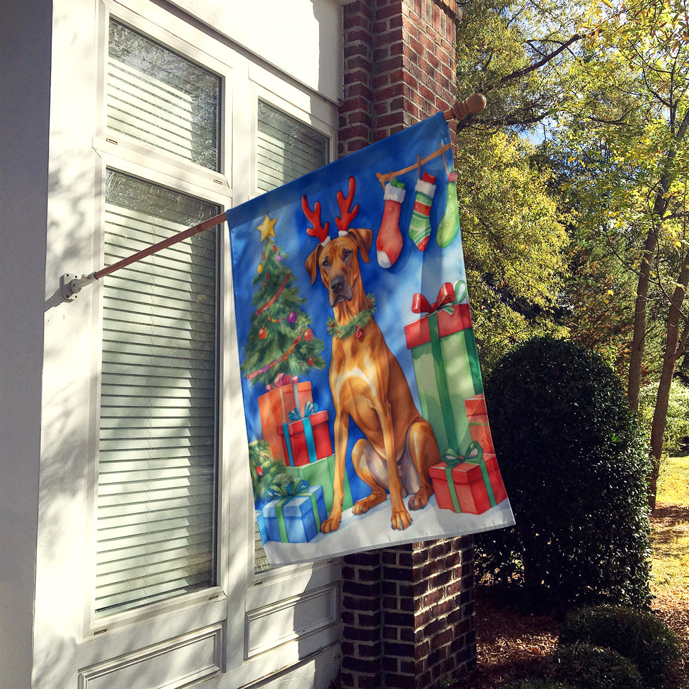 Rhodesian Ridgeback Christmas Reindeer House Flag