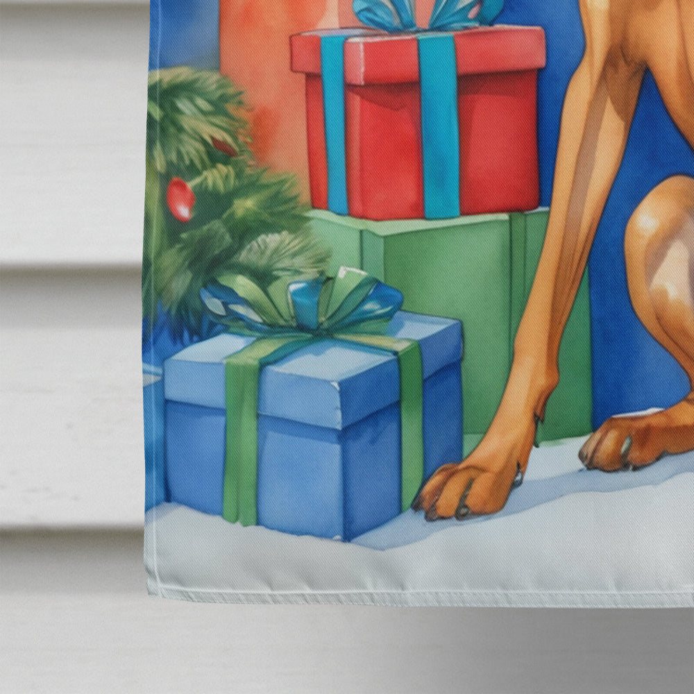 Rhodesian Ridgeback Christmas Reindeer House Flag