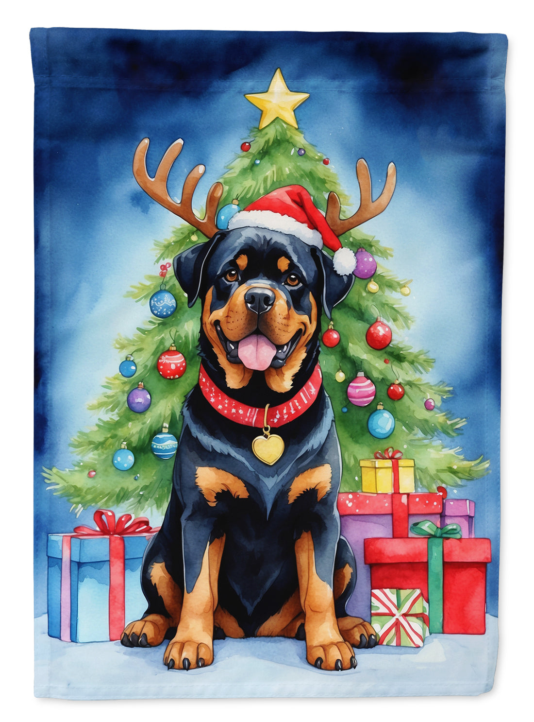 Buy this Rottweiler Christmas Reindeer House Flag