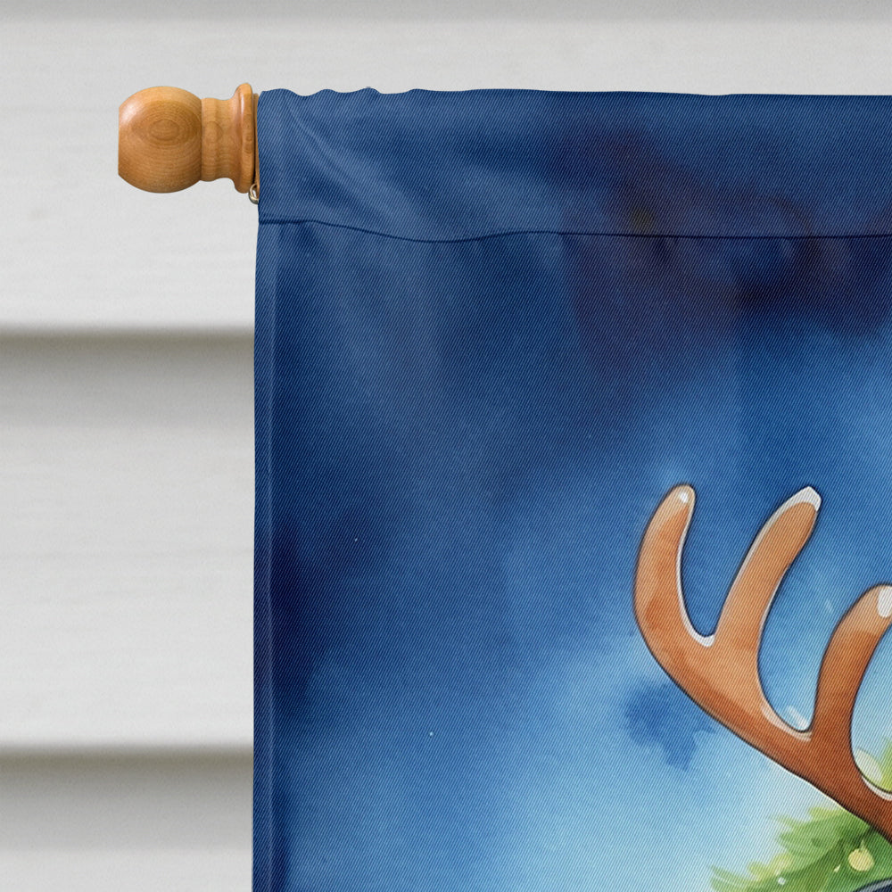 Rottweiler Christmas Reindeer House Flag