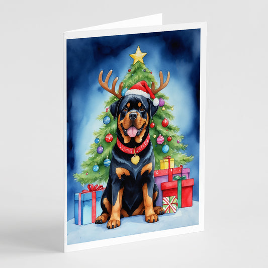 Buy this Rottweiler Christmas Reindeer Greeting Cards Pack of 8