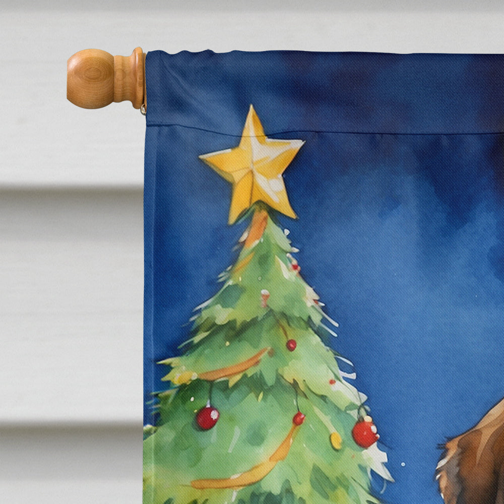 Saint Bernard Christmas Reindeer House Flag