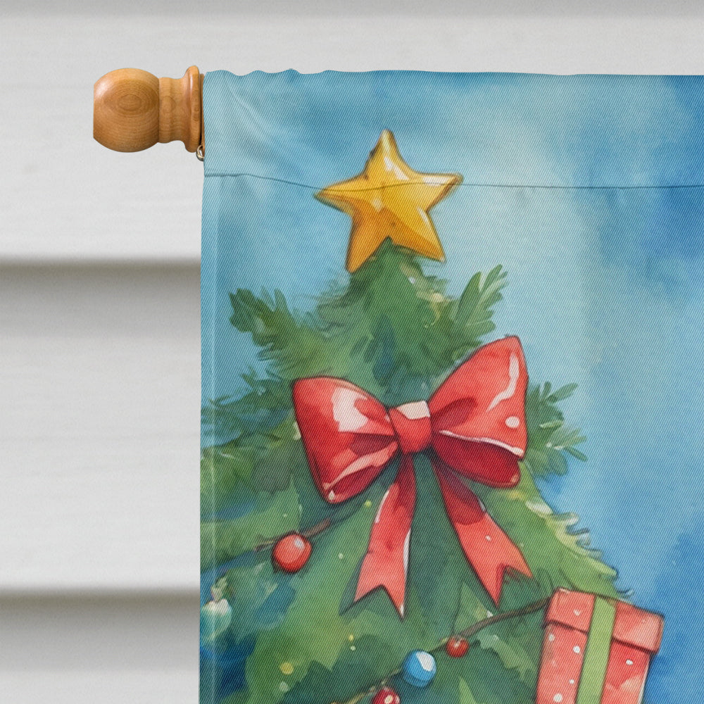 Samoyed Christmas Reindeer House Flag