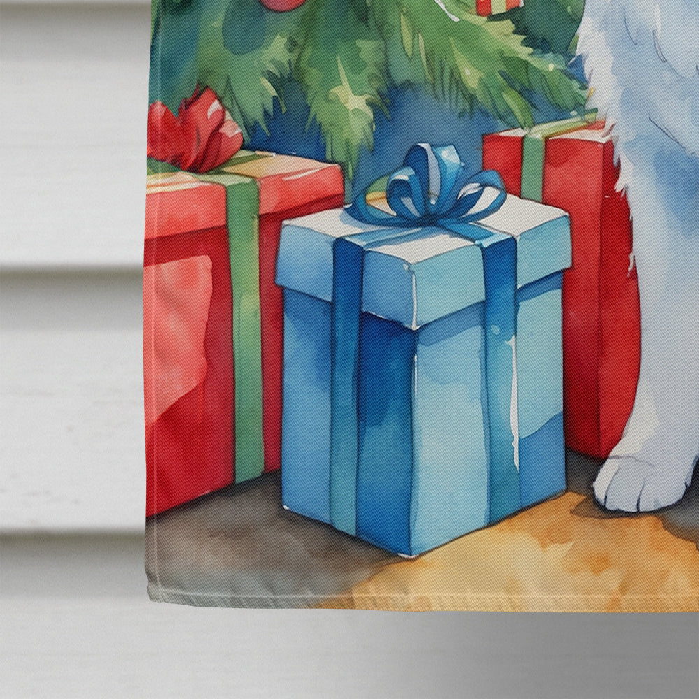 Samoyed Christmas Reindeer House Flag