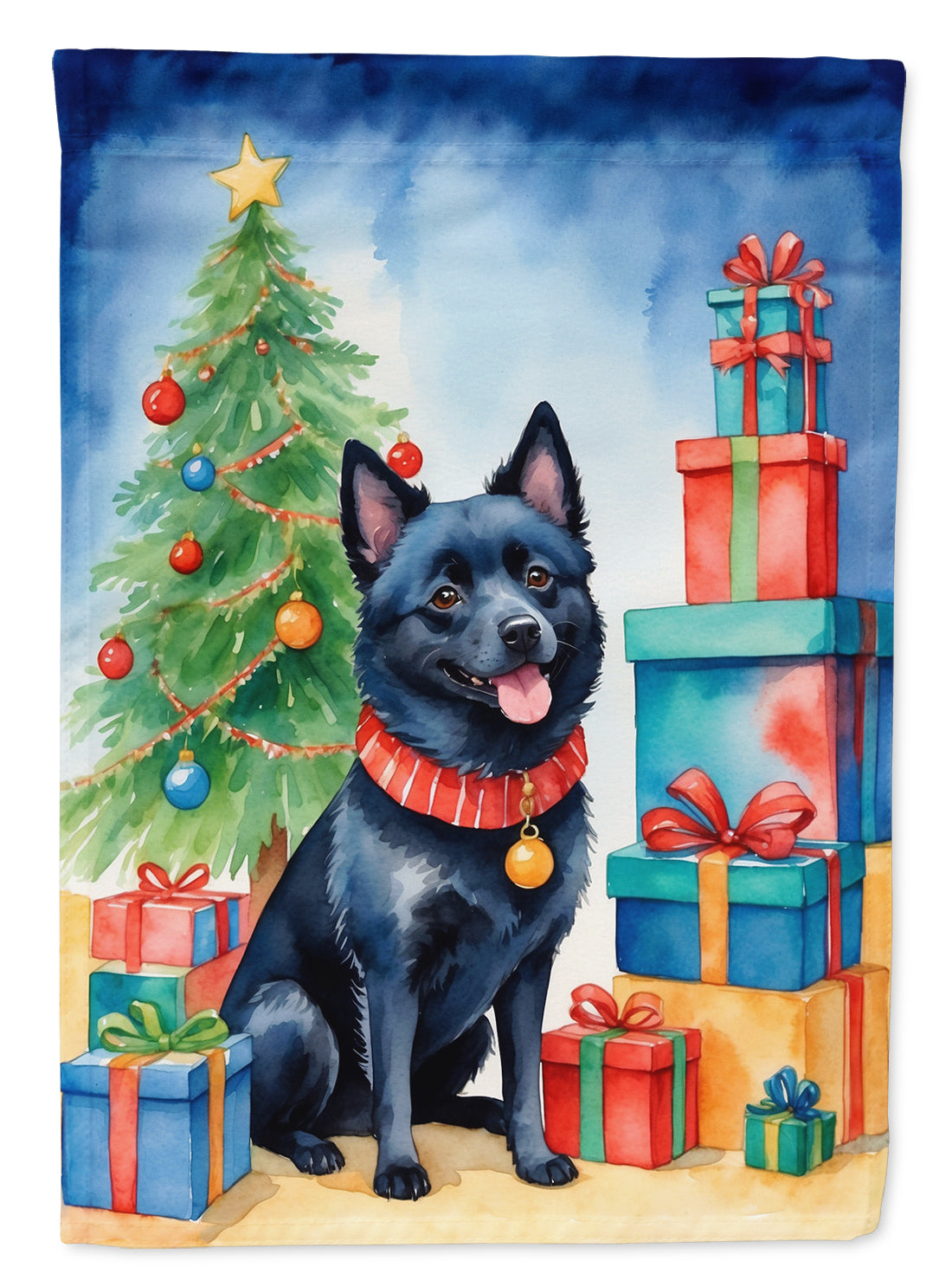 Buy this Schipperke Christmas Reindeer House Flag