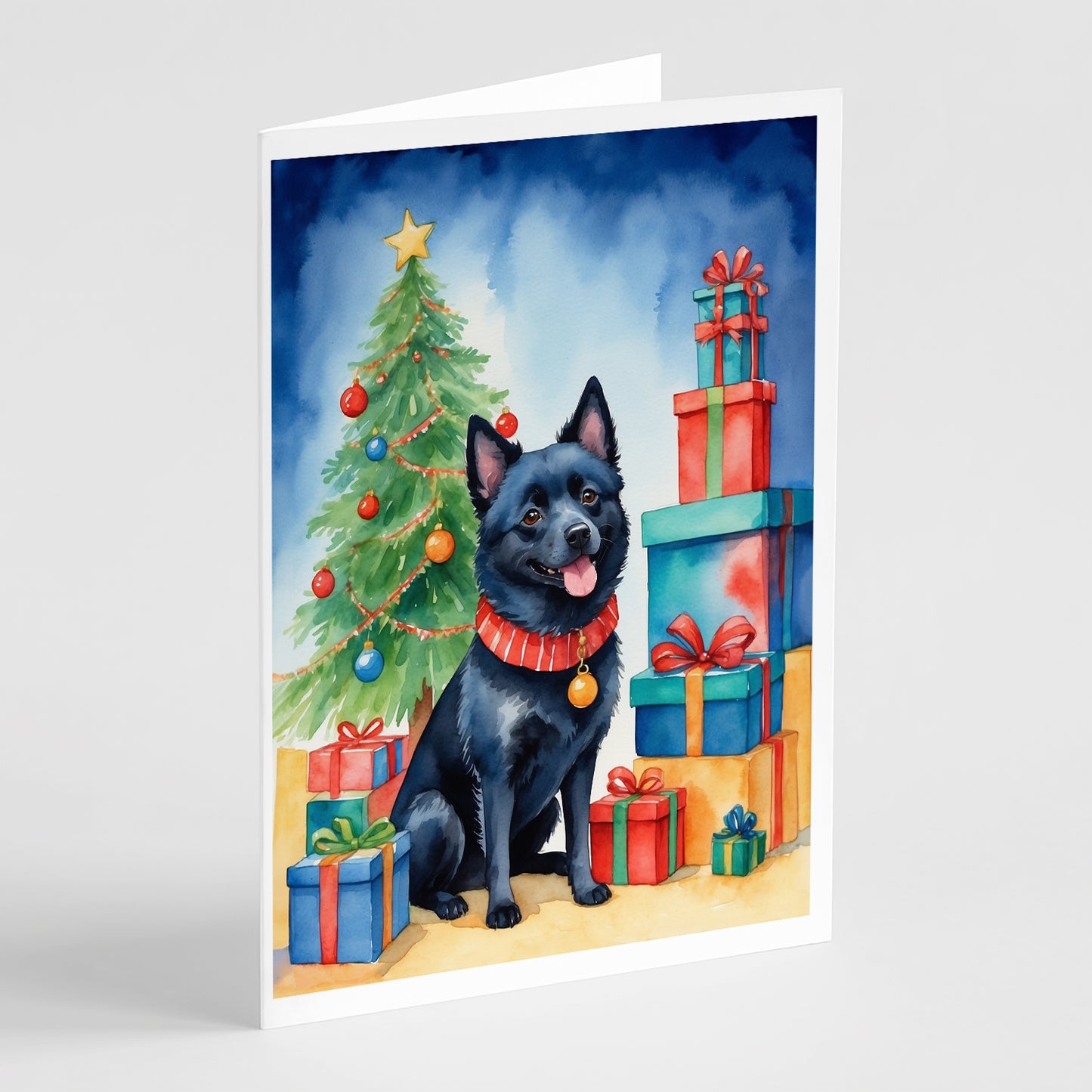 Buy this Schipperke Christmas Reindeer Greeting Cards Pack of 8