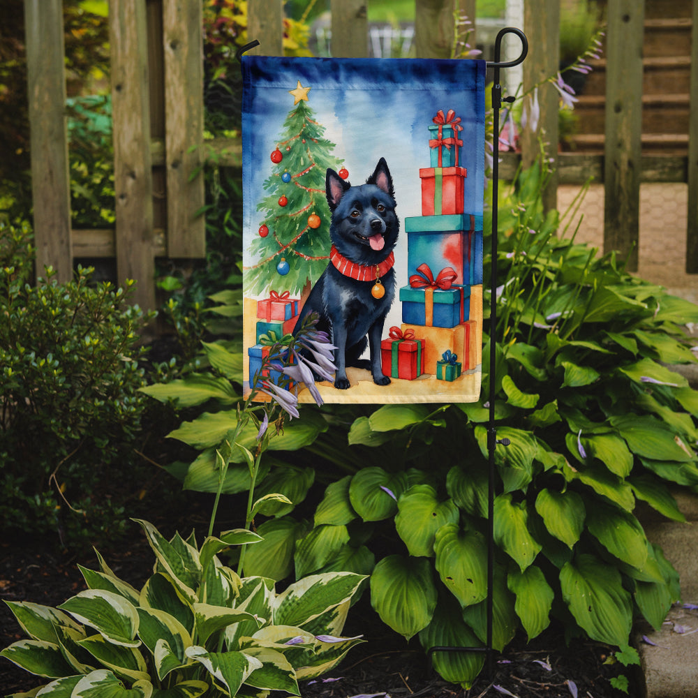 Schipperke Christmas Reindeer Garden Flag