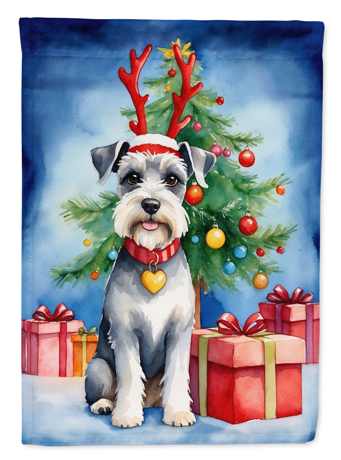 Buy this Schnauzer Christmas Reindeer House Flag