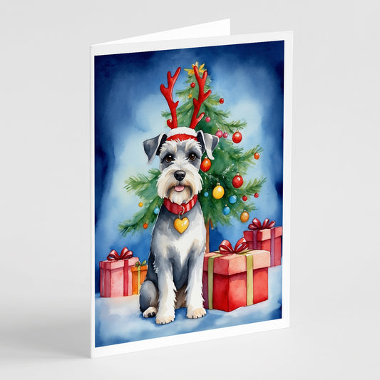 Buy this Schnauzer Christmas Reindeer Greeting Cards Pack of 8