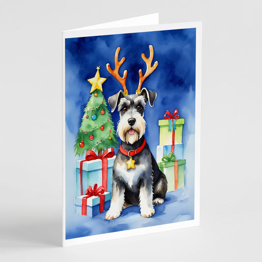 Buy this Schnauzer Christmas Reindeer Greeting Cards Pack of 8