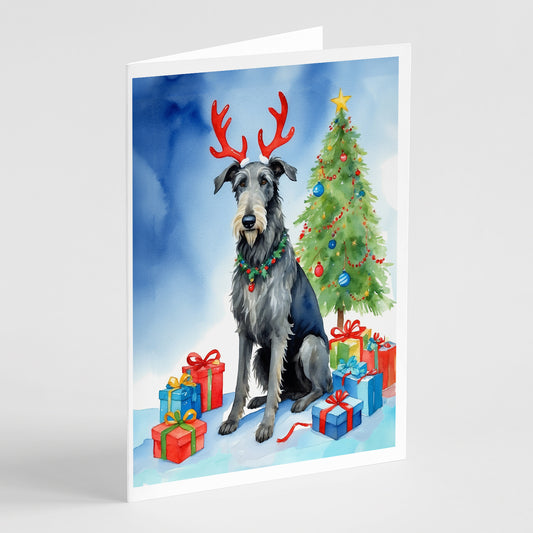 Buy this Scottish Deerhound Christmas Reindeer Greeting Cards Pack of 8