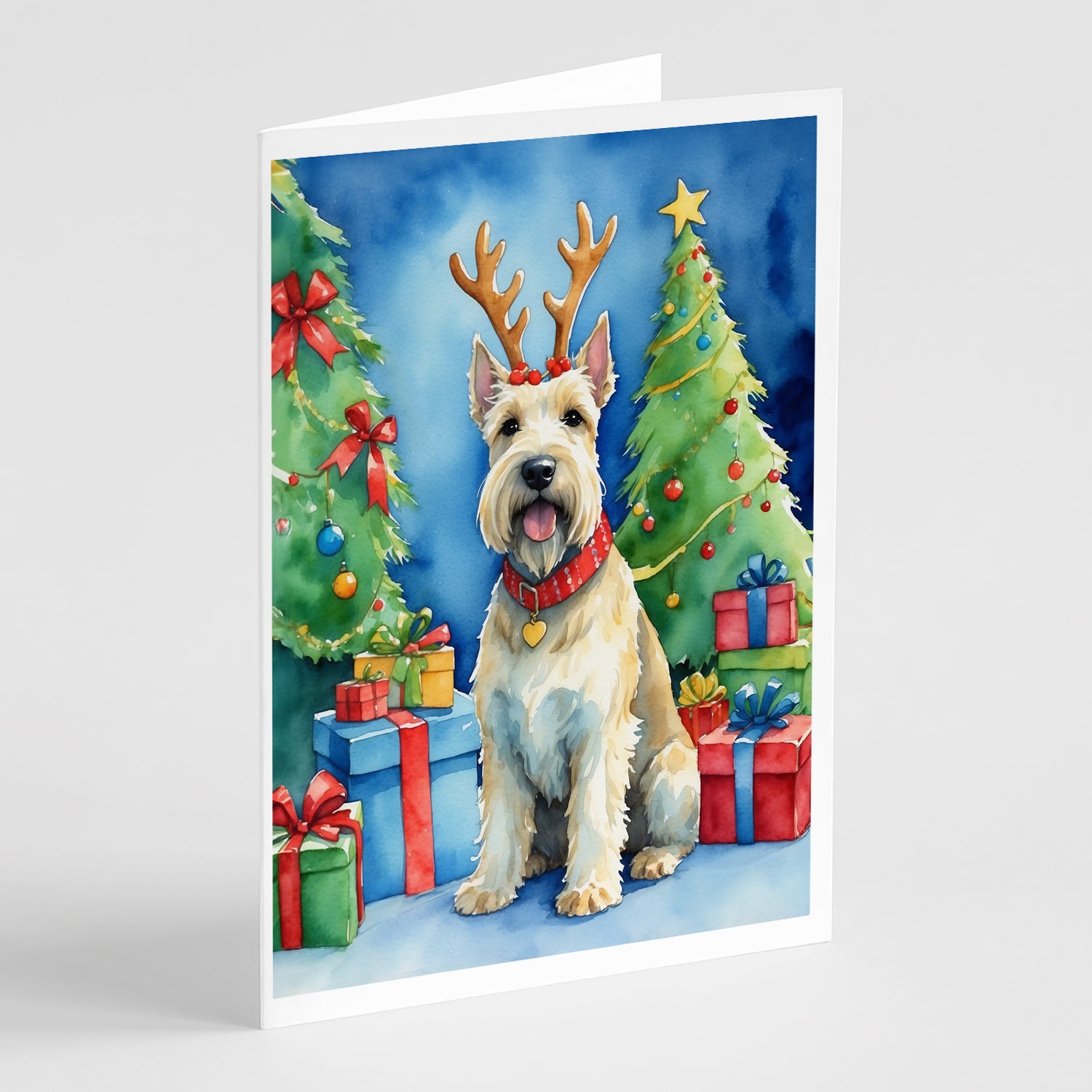 Buy this Scottish Terrier Christmas Reindeer Greeting Cards Pack of 8