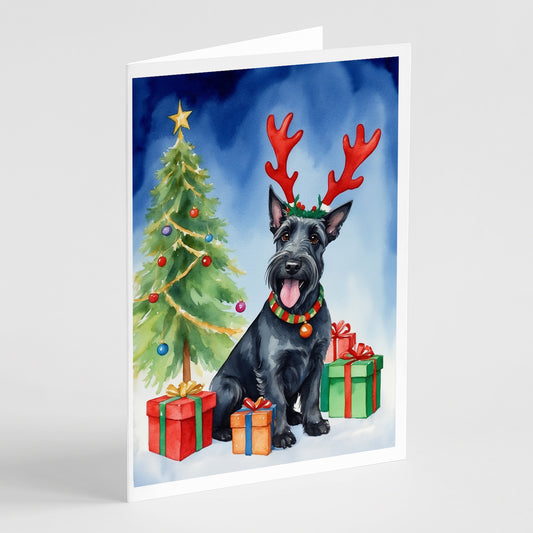 Buy this Scottish Terrier Christmas Reindeer Greeting Cards Pack of 8