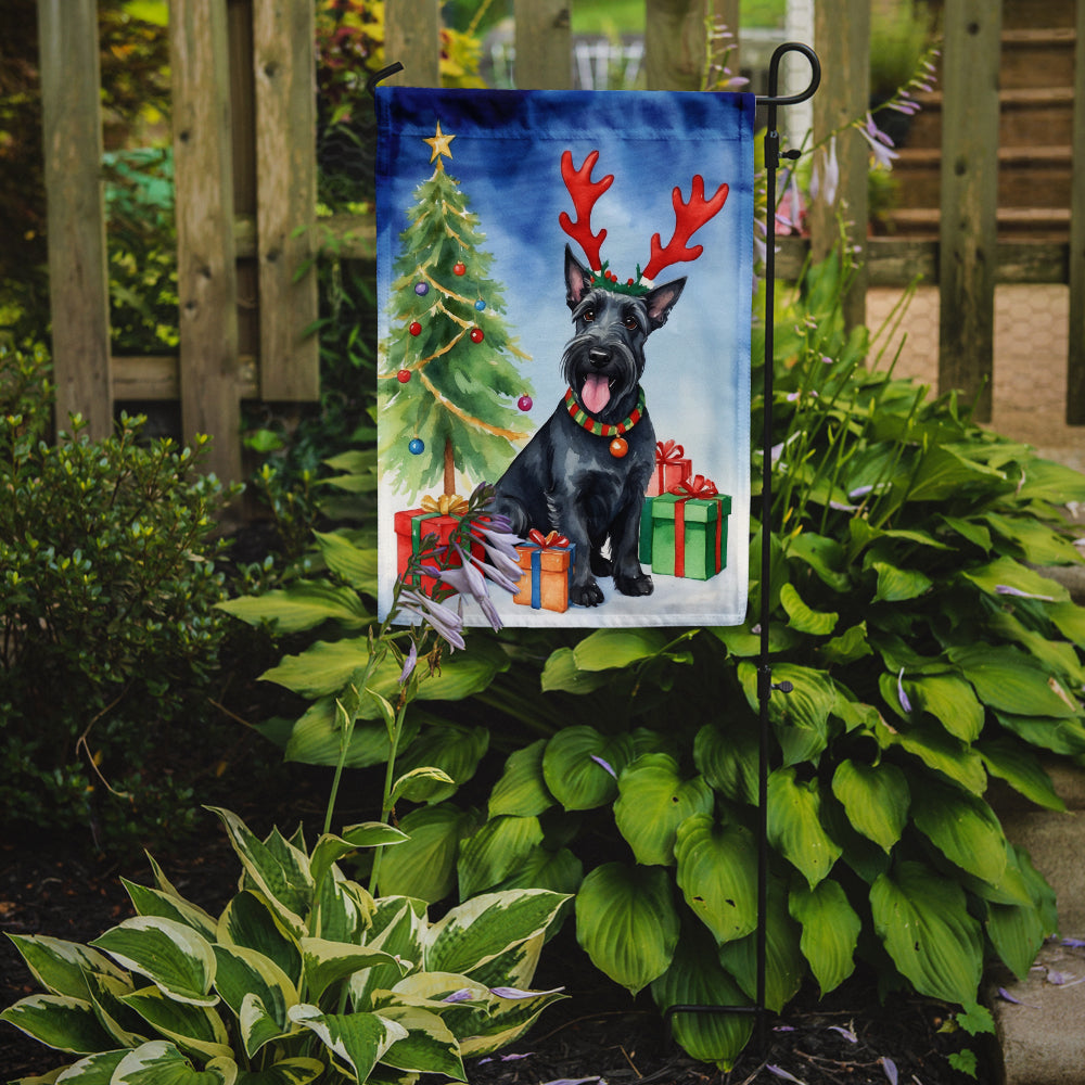 Scottish Terrier Christmas Reindeer Garden Flag