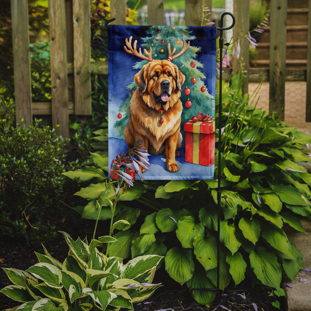 Tibetan Mastiff Christmas Reindeer Garden Flag