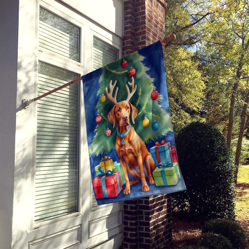 Vizsla Christmas Reindeer House Flag