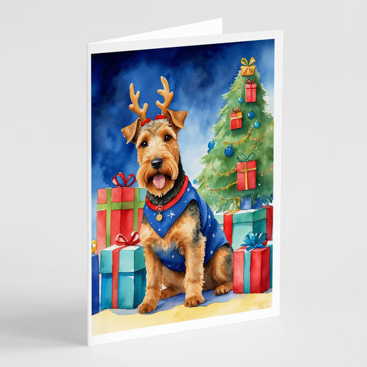 Buy this Welsh Terrier Christmas Reindeer Greeting Cards Pack of 8