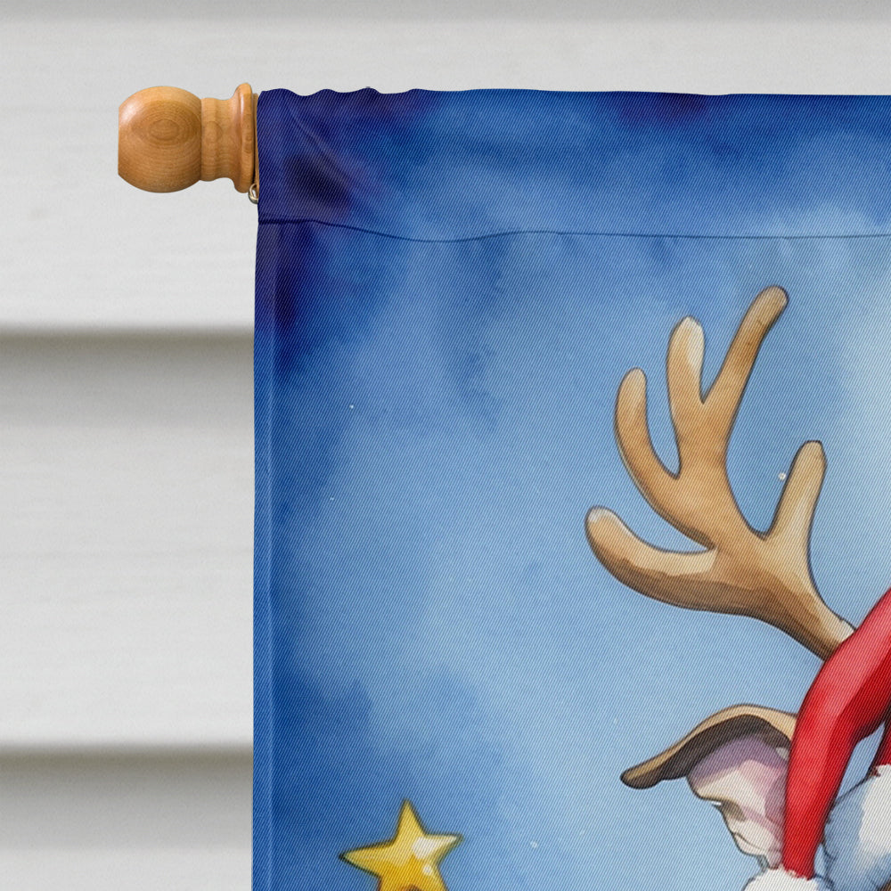 Whippet Christmas Reindeer House Flag