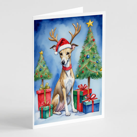 Buy this Whippet Christmas Reindeer Greeting Cards Pack of 8