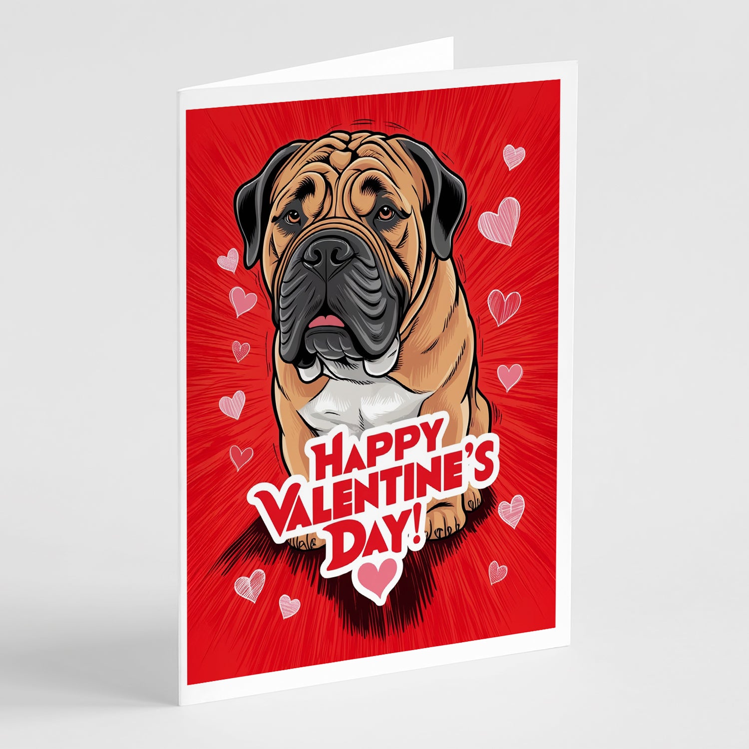 Buy this Bullmastiff Happy Valentine's Day Greeting Cards Pack of 8