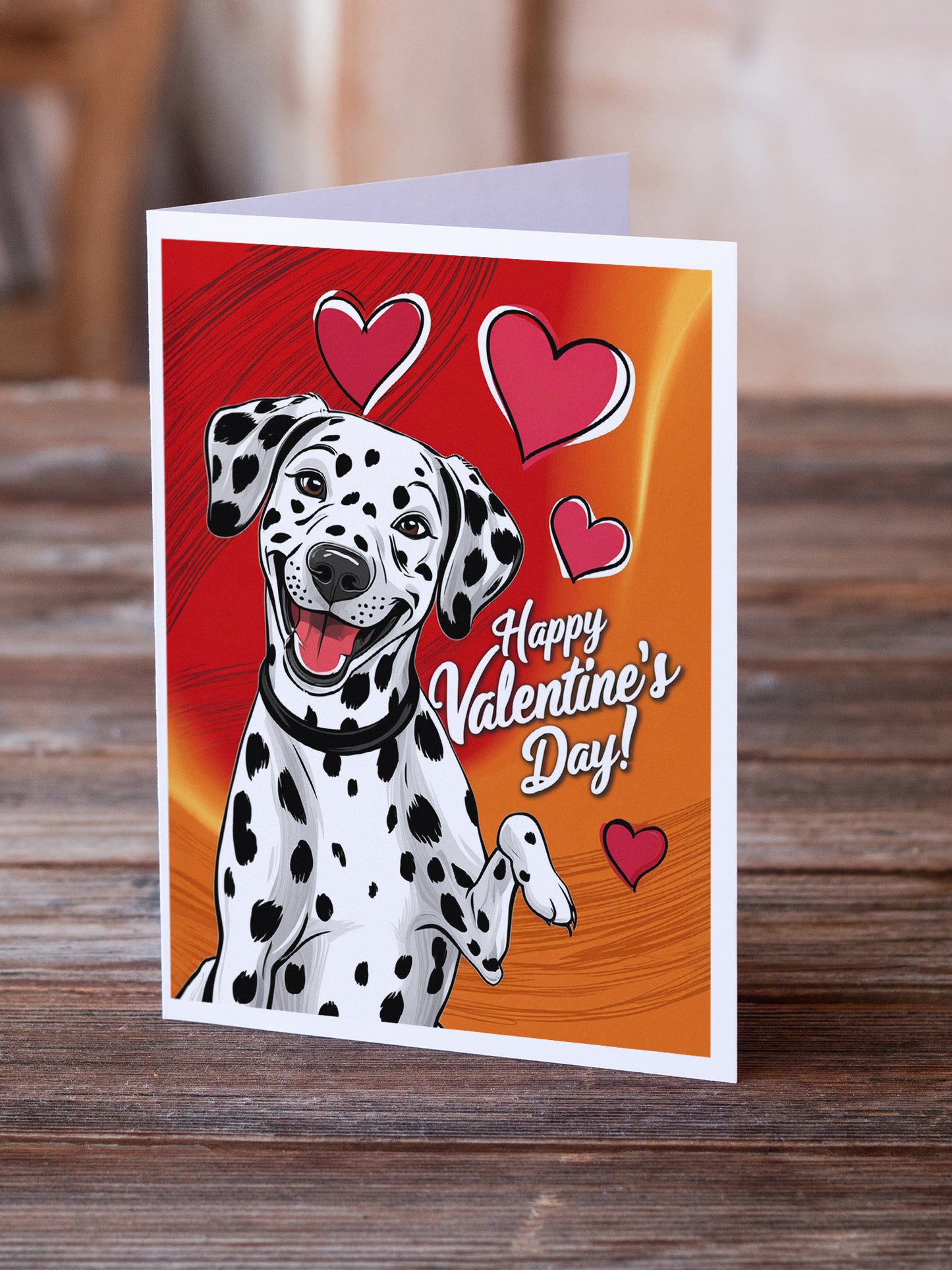 Dalmatian Happy Valentine's Day Greeting Cards Pack of 8