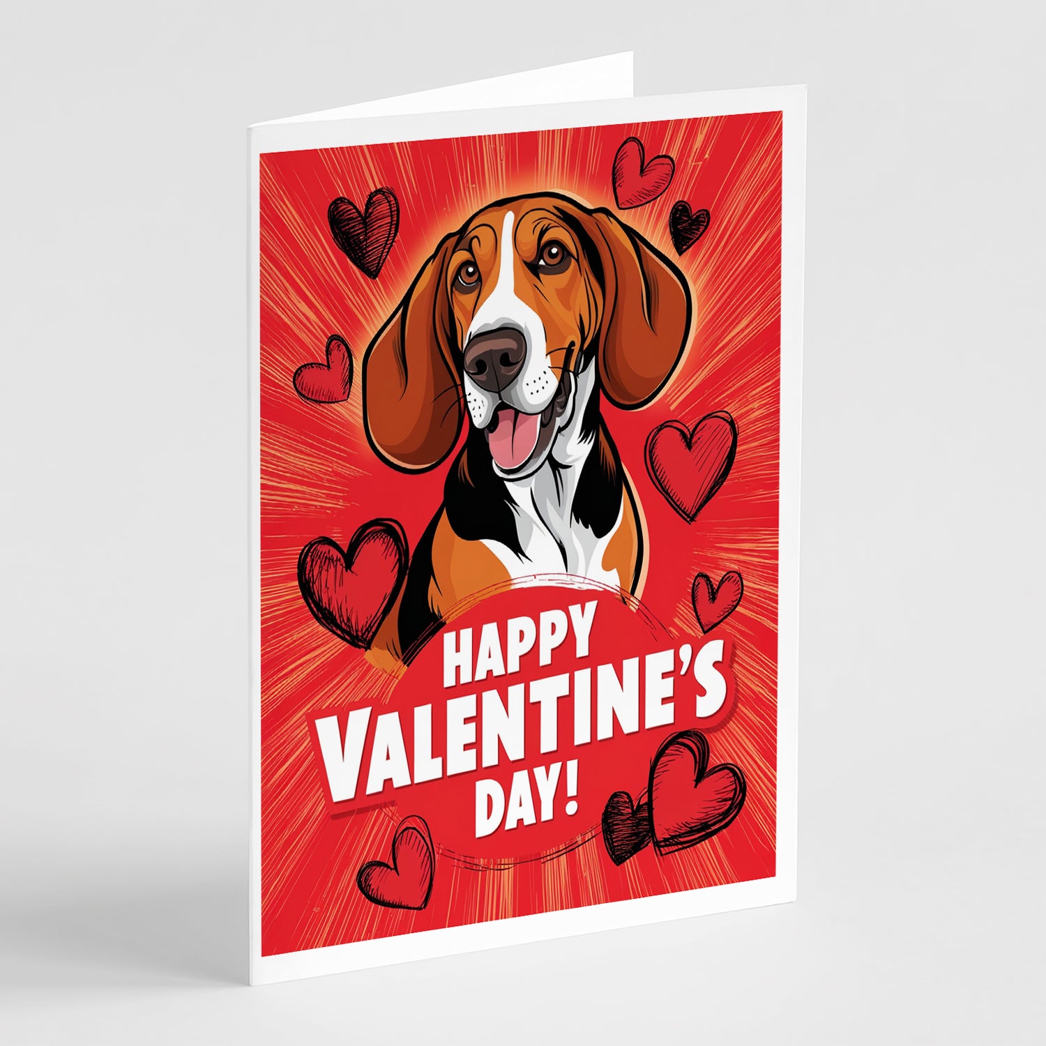 Buy this Redbone Coonhound Happy Valentine's Day Greeting Cards Pack of 8