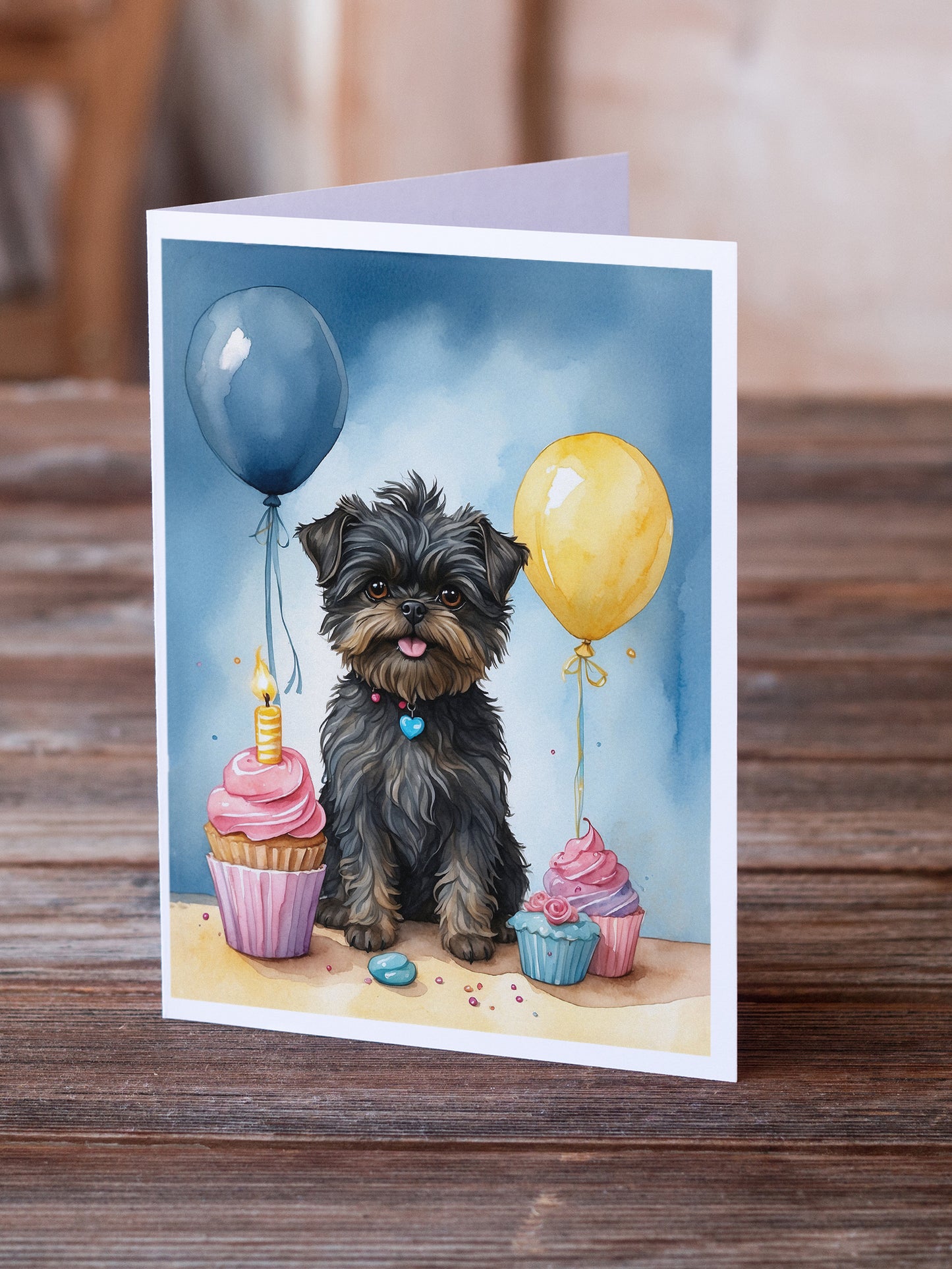 Affenpinscher Happy Birthday Greeting Cards Pack of 8