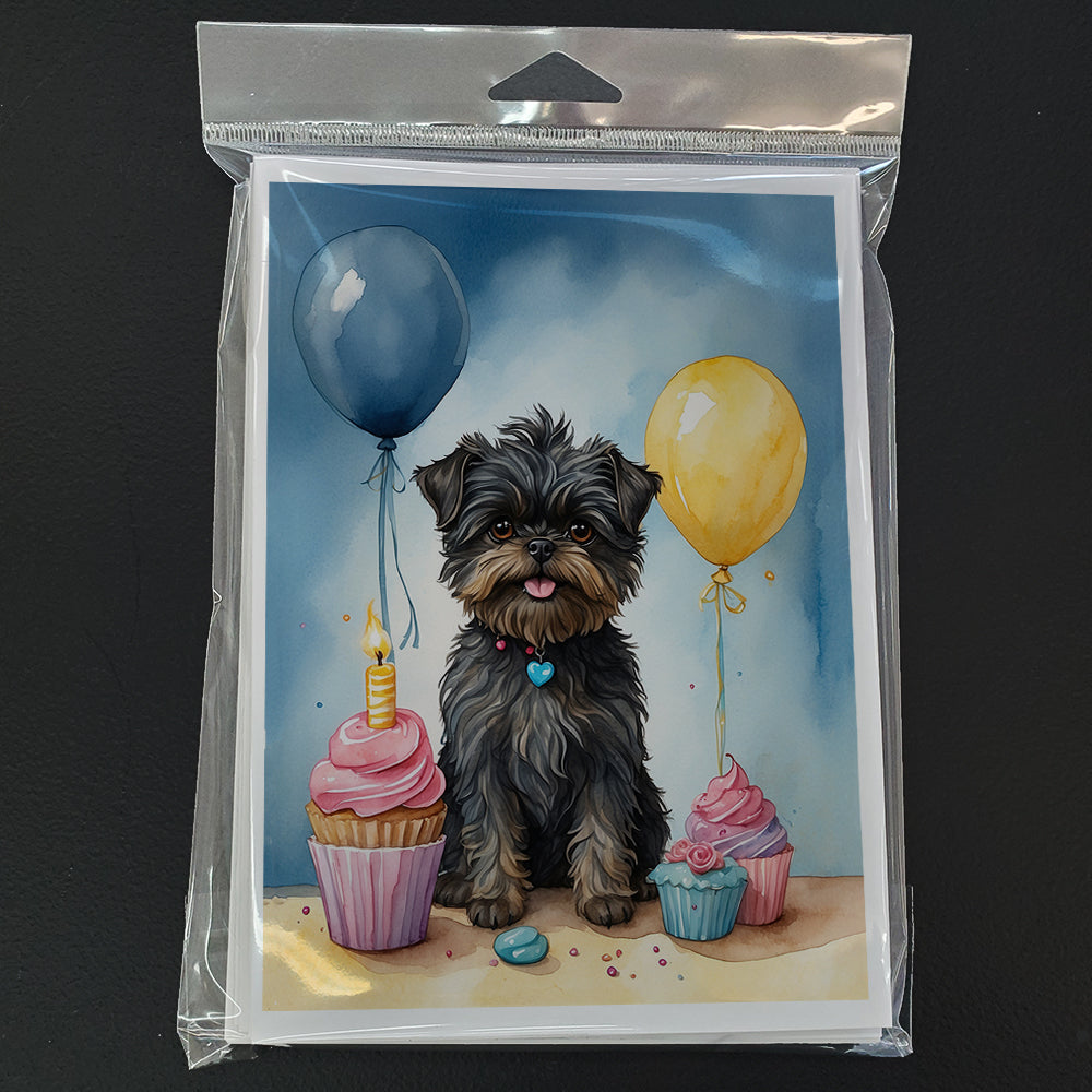 Affenpinscher Happy Birthday Greeting Cards Pack of 8