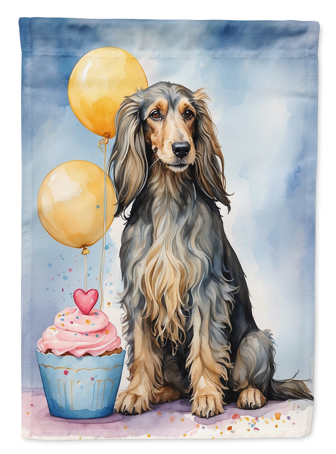 Buy this Afghan Hound Happy Birthday House Flag
