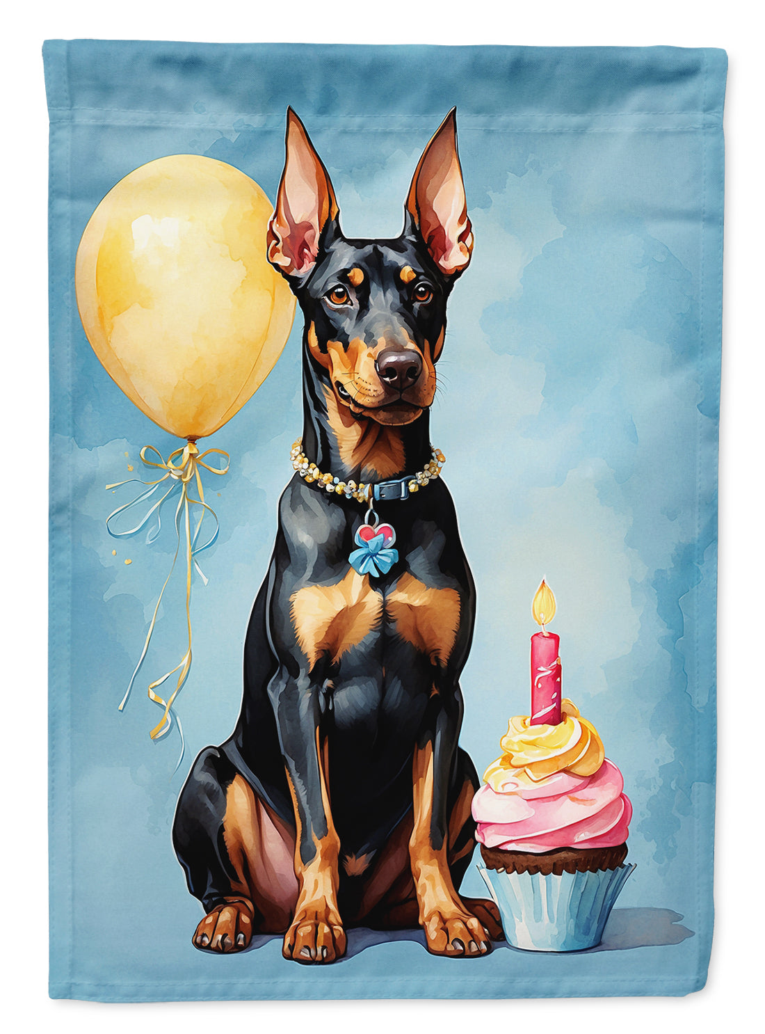 Buy this Doberman Pinscher Happy Birthday House Flag