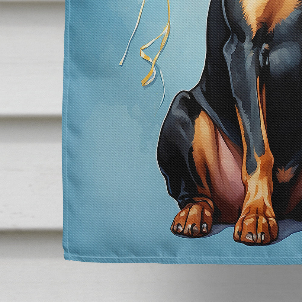 Doberman Pinscher Happy Birthday House Flag